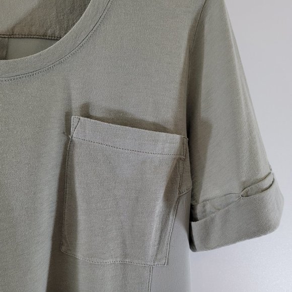 Theory Mixed Media Silk & Cotton swing t-shirt - Picture 3 of 9